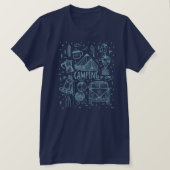 キャンピングアウトドアイラストレーション Tシャツ (デザイン正面)