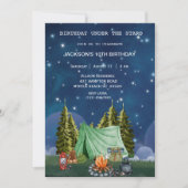 キャンピングアウトドアウッドランドバースデーパーティー 招待状 (正面)