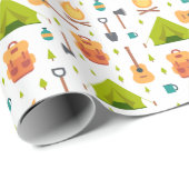 キャンピングアウトドアギアパターン ラッピングペーパー (ロールコーナー)