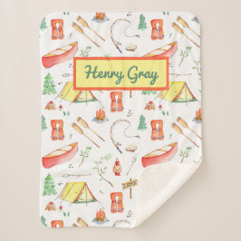 キャンピングアウトドアドベンチャーウォーターカラー シェルパブランケット