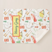 キャンピングアウトドアドベンチャーウォーターカラー シェルパブランケット (正面(横))