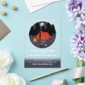 キャンピングアウトドアドベンチャーキャンプファイアバースデーパーティー アクリル招待状 (インサイチュ (ウェディング))