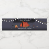 キャンピングアウトドアドベンチャーキャンプファイアバースデーパーティー ペットボトルラベル (シングルラベル)