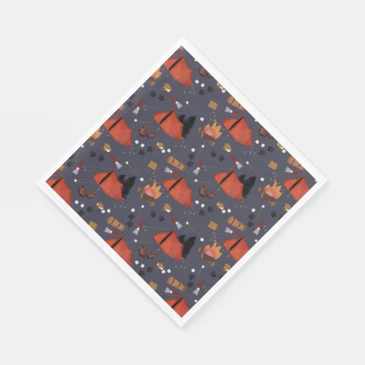 キャンピングアウトドアドベンチャーサマーキャンプファイア スタンダードランチョンナプキン (角)