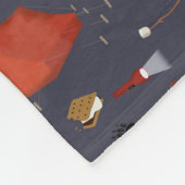 キャンピングアウトドアドベンチャーサマーキャンプファイア フリースブランケット (角)