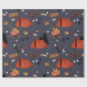 キャンピングアウトドアドベンチャーサマーキャンプファイア ラッピングペーパー (フラット)