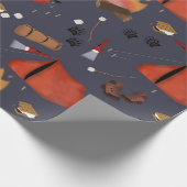 キャンピングアウトドアドベンチャーサマーキャンプファイア ラッピングペーパー (角)