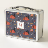 キャンピングアウトドアドベンチャーサマーキャンプファイヤーキッズ メタルランチボックス (裏面)