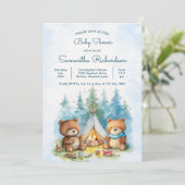 キャンピングアウトドアドベンチャーベビーシャワー 招待状 (スタンド正面)