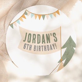 キャンピングアウトドアドベンチャーボーバースデーパーティー ペーパープレート