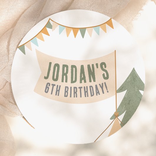 キャンピングアウトドアドベンチャーボーバースデーパーティー ペーパープレート