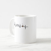 キャンピングアウトドアハートビート自然キャンパーハイキング コーヒーマグカップ (正面左)