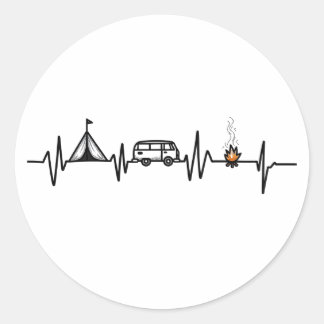 キャンピングアウトドアハートビート自然キャンパーハイキング ラウンドシール