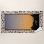 キャンピングアットサンセットペブル ビーチタオル (正面)