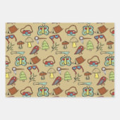 キャンピングアドベンチャーアウトドアラッピング紙セット ラッピングペーパーシート (正面)