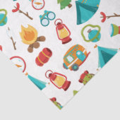 キャンピングアドベンチャーパターンオンホワイト 薄葉紙 (詳細)