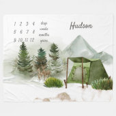 キャンピングアドベンチャーベビーマイルストーン フリースブランケット (正面(横))