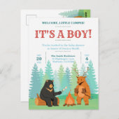 キャンピングアドベンチャーワアウェイズベビーシャワー招待状 ポストカード (正面/裏面)