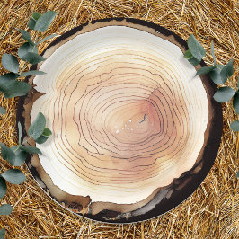 キャンピングアドベンチャー子供の誕生日パーティーウッド ペーパープレート