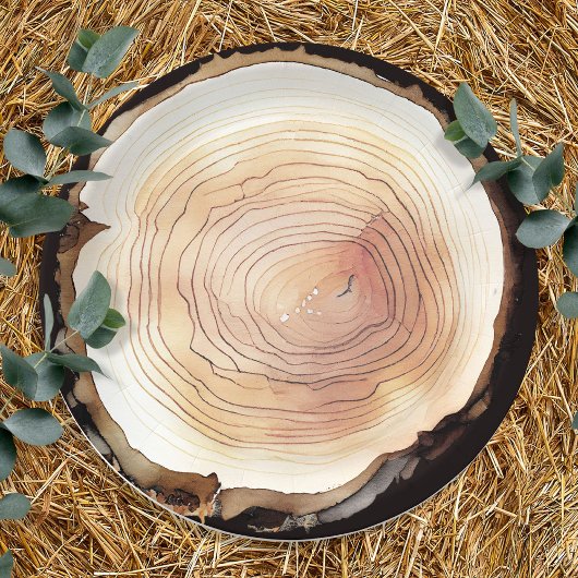 キャンピングアドベンチャー子供の誕生日パーティーウッド ペーパープレート