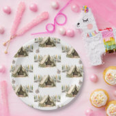 キャンピングアドベンチャー子供の誕生日パーティーパターン ペーパープレート (パーティー)