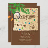 キャンピングアドベンチャー招待状 招待状 (正面/裏面)