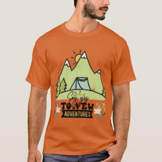 キャンピングアドベンチャー 大自然を探索する おもしろい Tシャツ