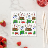 キャンピングアミッドウェストをテーマにしたハッピーキャンパー誕生日 スタンダードカクテルナプキン (インサイチュ)