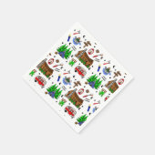 キャンピングアミッドウェストをテーマにしたハッピーキャンパー誕生日 スタンダードカクテルナプキン (角)