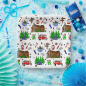 キャンピングアミッドウェストをテーマにしたハッピーキャンパー誕生日 ペーパープレート (パーティー)