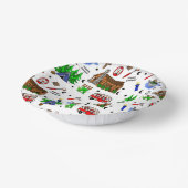 キャンピングアミッドウェストをテーマにしたハッピーキャンパー誕生日 ペーパーボウル (傾斜あり)