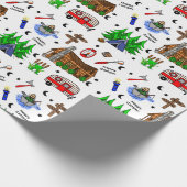 キャンピングアミッドウェストをテーマにした誕生日ラップ紙 ラッピングペーパー (角)