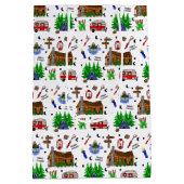 キャンピングアミッドウェストをテーマにした誕生日 ミディアムペーパーバッグ (裏面)