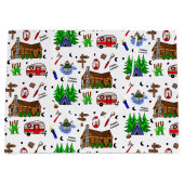 キャンピングアミッドウェストをテーマにした誕生日 ラージペーパーバッグ (正面)