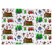 キャンピングアミッドウェストをテーマにした誕生日 ラージペーパーバッグ (裏面)