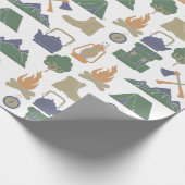キャンピングアンドアウトドアギアキャンパーパターン(の模様が)ある ラッピングペーパー (角)