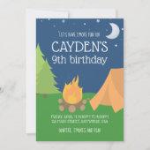 キャンピングアンドサモレス誕生日招待状 招待状 (正面)