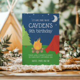 キャンピングアンドサモレス誕生日招待状 招待状