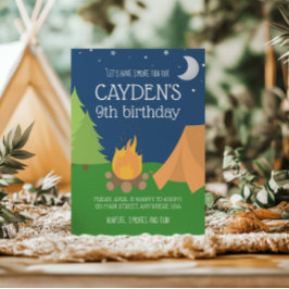 キャンピングアンドサモレス誕生日招待状 招待状