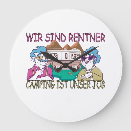 キャンピングイストートラーレントナージョブ ラージ壁時計 (正面)