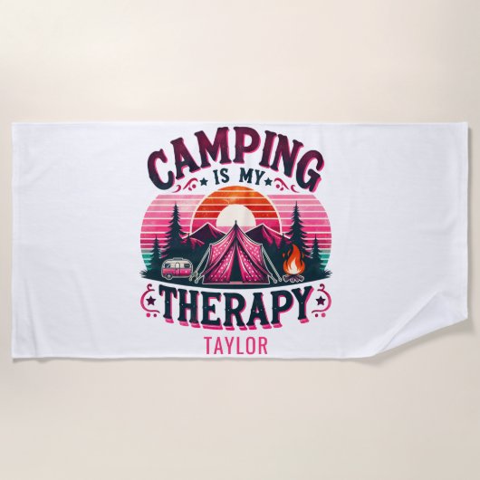 キャンピングイズマイセラピー ビーチタオル (正面)