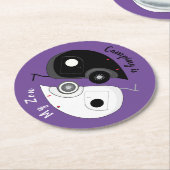 キャンピングイマイゼン陰陽ティアドロップトレーラー ラウンドペーパーコースター (アングル)