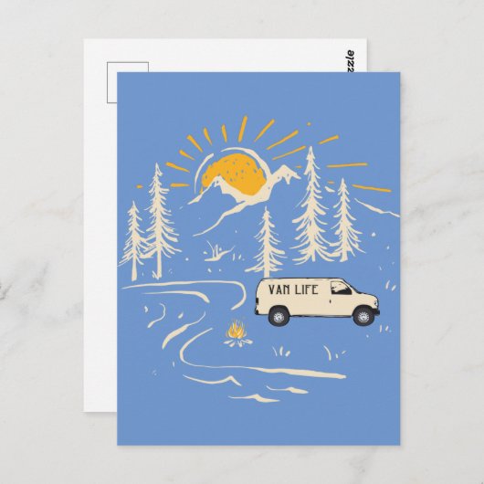 キャンピングインザマウンテンバンライフ葉書 ポストカード (正面/裏面)