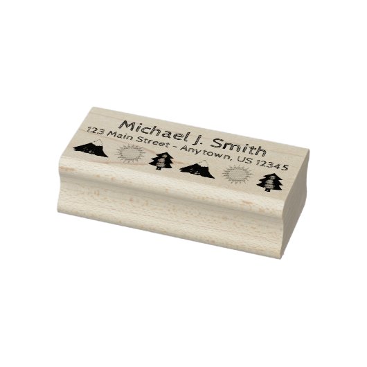 キャンピングウィルダネスキャンプツリーサンマウンテンアドレス ラバースタンプ (スタンプ)