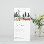 キャンピングウォーターカラーパインフォレ結婚ストのメニューカード サンキューカード (スタンド正面)