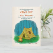 キャンピングウォーターカラー招待状 招待状 (スタンド正面)