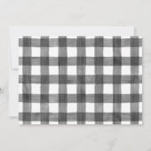 キャンピングウッドフランネルプレイドポストカード誕生日 招待状 (裏面)