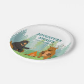 キャンピングウッドランドアニマルズベビーシャワー ペーパープレート (アングル)
