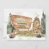 キャンピングウッドランドナショナルパーク誕生日 招待状 (正面)