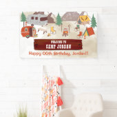 キャンピングウ素朴ッドシーキャンプグラウンド誕生日 横断幕 (インサイチュ)